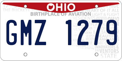 OH license plate GMZ1279