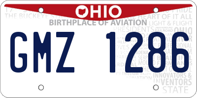 OH license plate GMZ1286