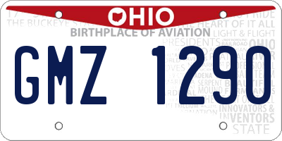 OH license plate GMZ1290