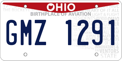 OH license plate GMZ1291