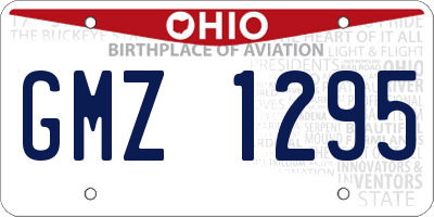 OH license plate GMZ1295