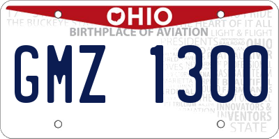 OH license plate GMZ1300