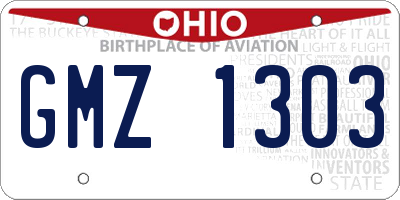 OH license plate GMZ1303