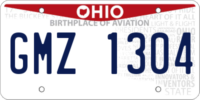 OH license plate GMZ1304