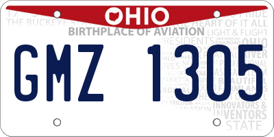 OH license plate GMZ1305