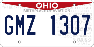 OH license plate GMZ1307