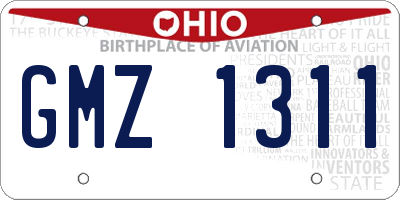OH license plate GMZ1311