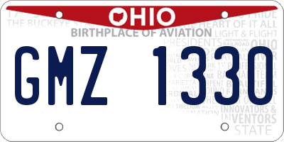 OH license plate GMZ1330