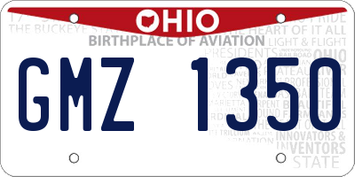 OH license plate GMZ1350