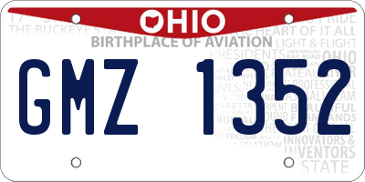 OH license plate GMZ1352