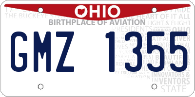 OH license plate GMZ1355