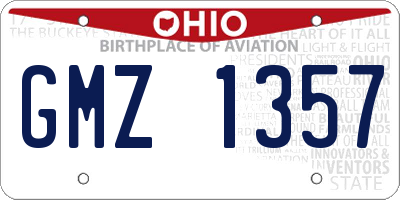 OH license plate GMZ1357