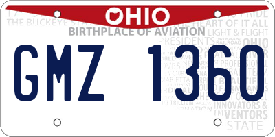 OH license plate GMZ1360