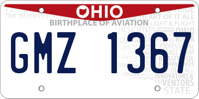 OH license plate GMZ1367