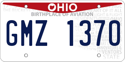 OH license plate GMZ1370