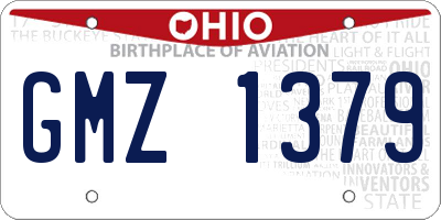 OH license plate GMZ1379