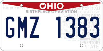 OH license plate GMZ1383