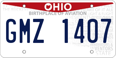 OH license plate GMZ1407