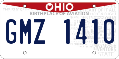 OH license plate GMZ1410