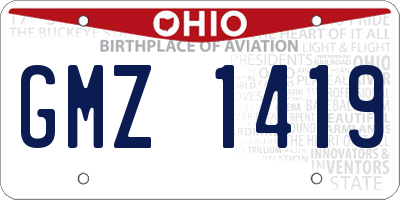 OH license plate GMZ1419