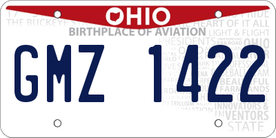 OH license plate GMZ1422