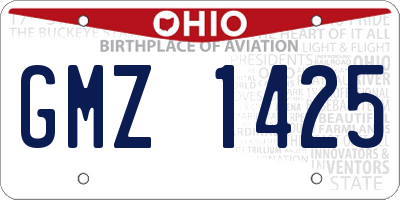 OH license plate GMZ1425