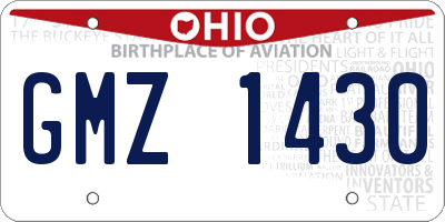 OH license plate GMZ1430