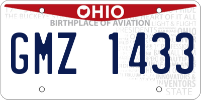 OH license plate GMZ1433