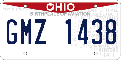 OH license plate GMZ1438