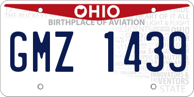 OH license plate GMZ1439