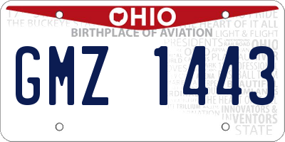 OH license plate GMZ1443