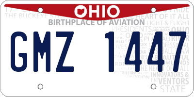 OH license plate GMZ1447