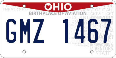 OH license plate GMZ1467