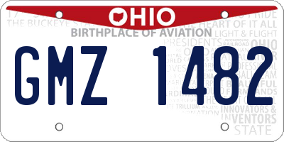 OH license plate GMZ1482
