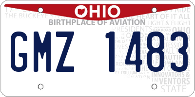 OH license plate GMZ1483