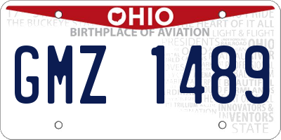 OH license plate GMZ1489