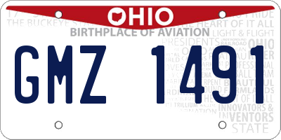 OH license plate GMZ1491
