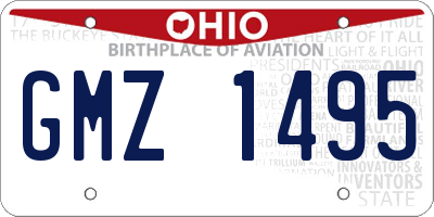 OH license plate GMZ1495
