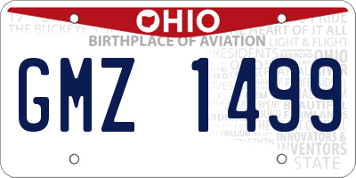 OH license plate GMZ1499