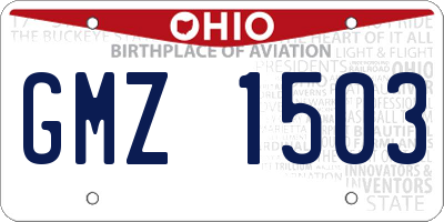 OH license plate GMZ1503