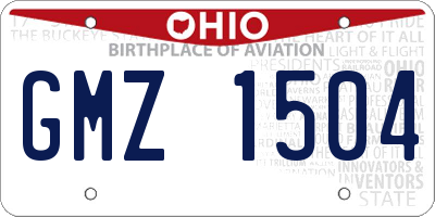 OH license plate GMZ1504