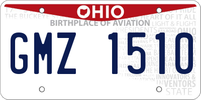 OH license plate GMZ1510
