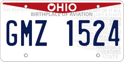 OH license plate GMZ1524