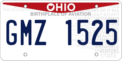 OH license plate GMZ1525