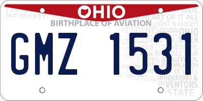 OH license plate GMZ1531