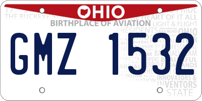 OH license plate GMZ1532