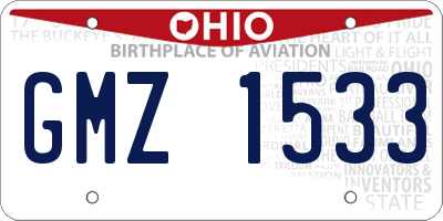 OH license plate GMZ1533
