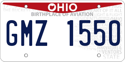 OH license plate GMZ1550