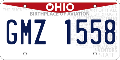 OH license plate GMZ1558