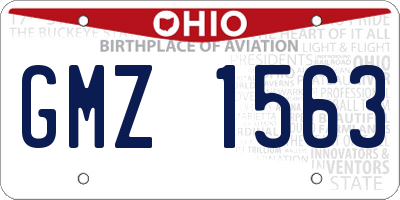 OH license plate GMZ1563